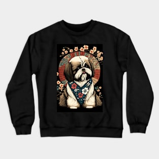 Super Cute Shih Tzu Portrait - Japanese style Crewneck Sweatshirt